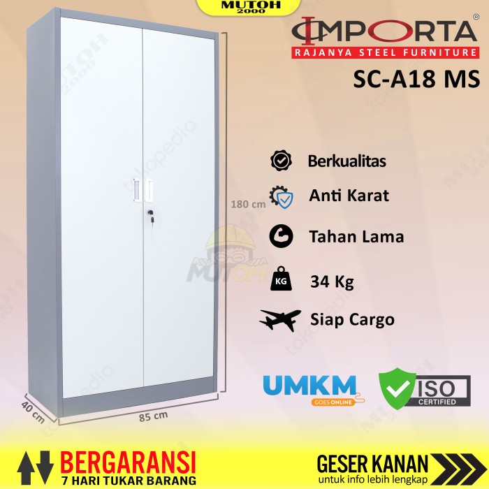 

Terlaris Importa Sc-A18 Bt/Ms Lemari Arsip Besi Pintu Swing Plat