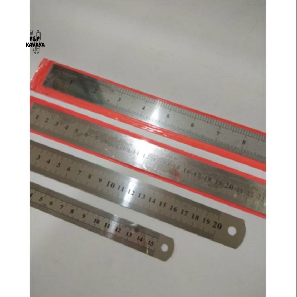 

Penggaris Besi / Penggaris Stainless Steel ukuran 15cm/ 20cm/ 40cm/ 60cm V-tech