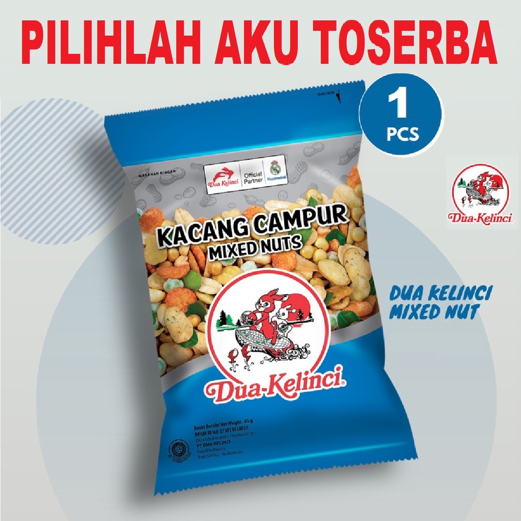 DUA KELINCI MIX NUT KACANG CAMPUR - ( HARGA PER BUNGKUS )