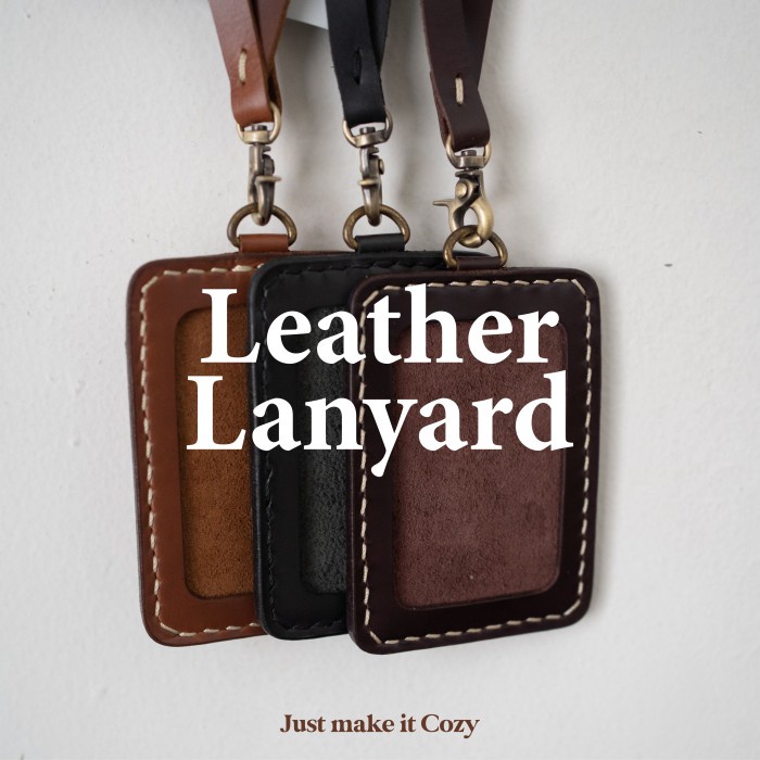 

Lanyard Kulit Minimalis - Tali Id Card (Leather Lanyard) Star Seller