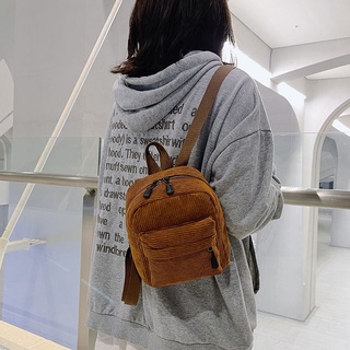 Pocket Front Corduroy Backpack Bag 10080