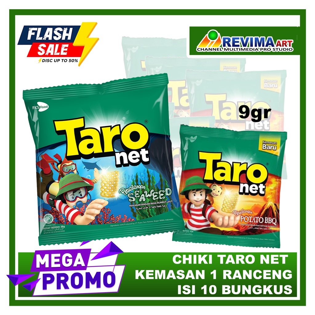 

Ciki TARO NET 9gr kemassan 1 pack isi 10 Bungkus