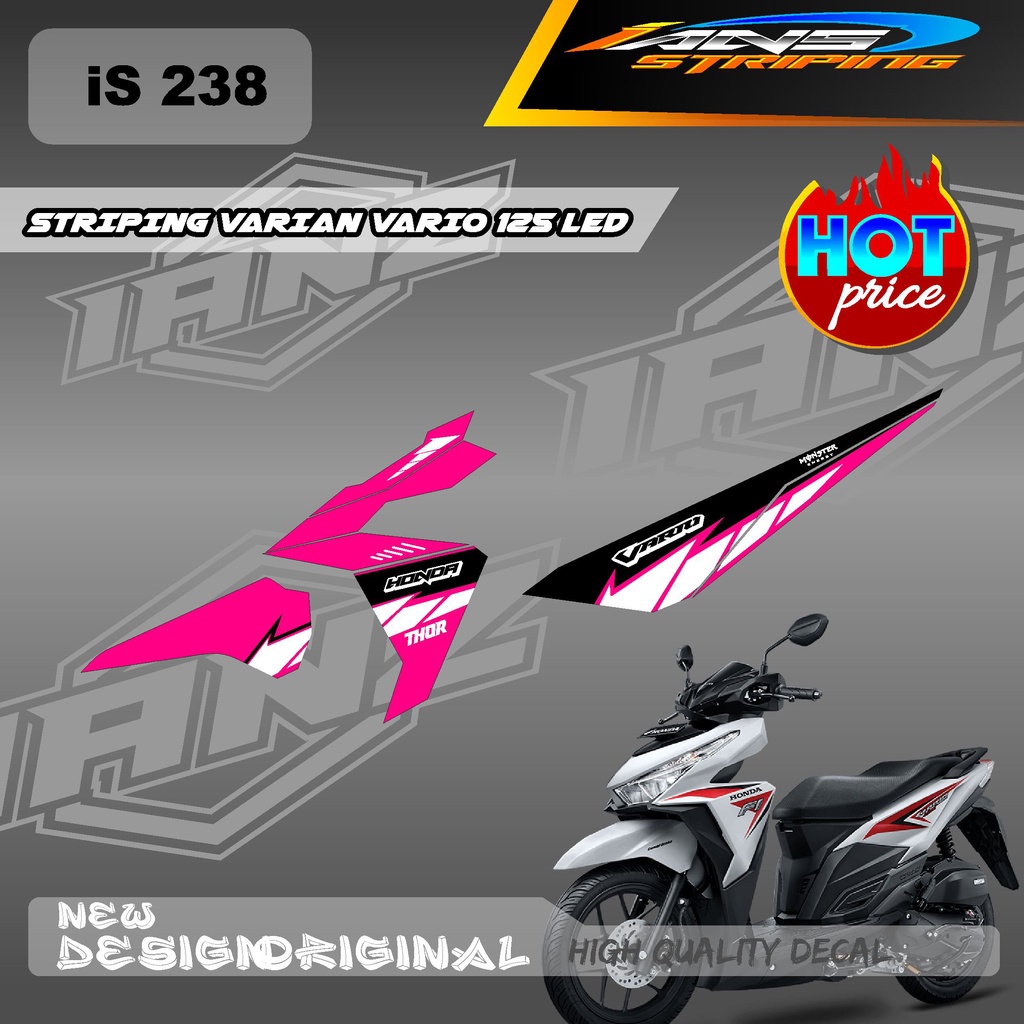 STIKER DECAL VARIO 125 LED SIMPEL / DECAL VARIO 125 LED GRAFIK RACE / STIKER KERETA VARIO 125 LED IS238