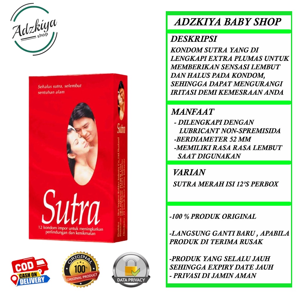 SUTRA MERAH 12/SUTRA MERAH ISI 12/SUTRA MERAH BOX/KONDOM SUTRA MERAH ISI 12/KONDOM SUTRA/KONDOM DURE