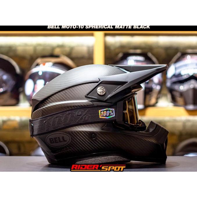 Helm Bell Moto-10 Spherical Matte Black Helmet Fullface Dirt Original Hyenanuestore