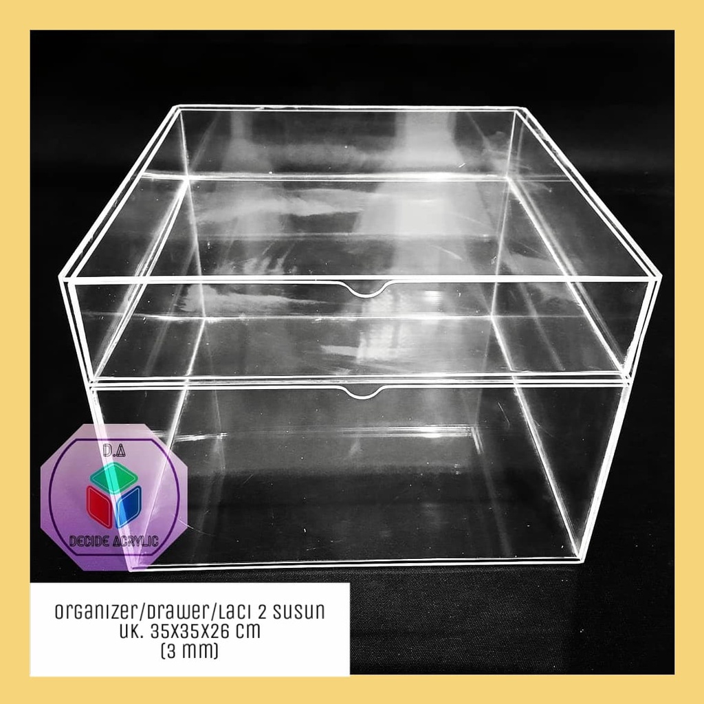 

Decide Acrylic Akrilik Organizer Rak Laci 2 Susun Kosmetik Aksesoris Perhiasan Makeup Make Up File Folder Kertas Buku ATK Serbaguna