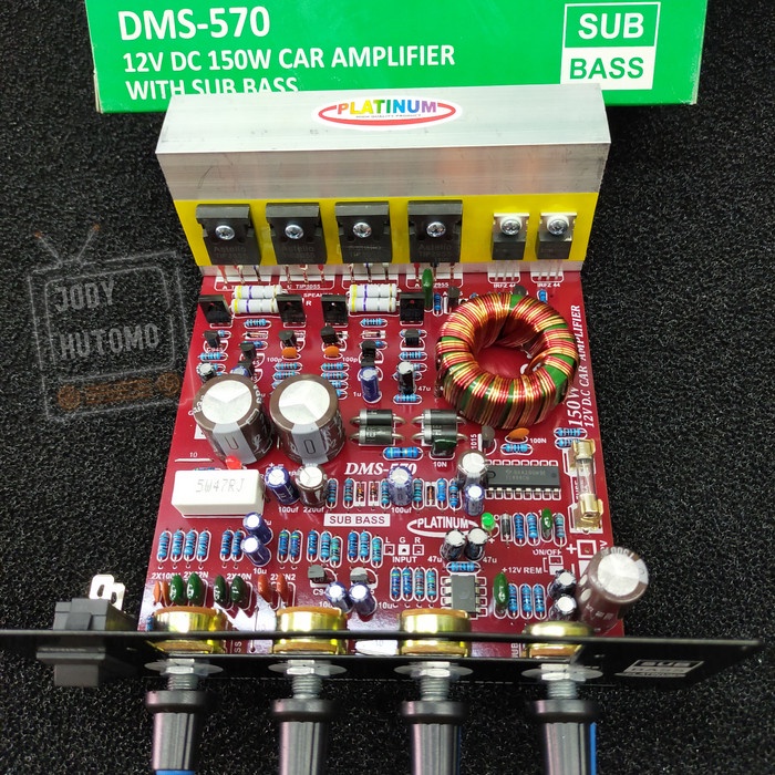 Terlaris Kit Power Amplifier Speaker Aktif 12V Subwoofer Mobil Dms-570 Streo