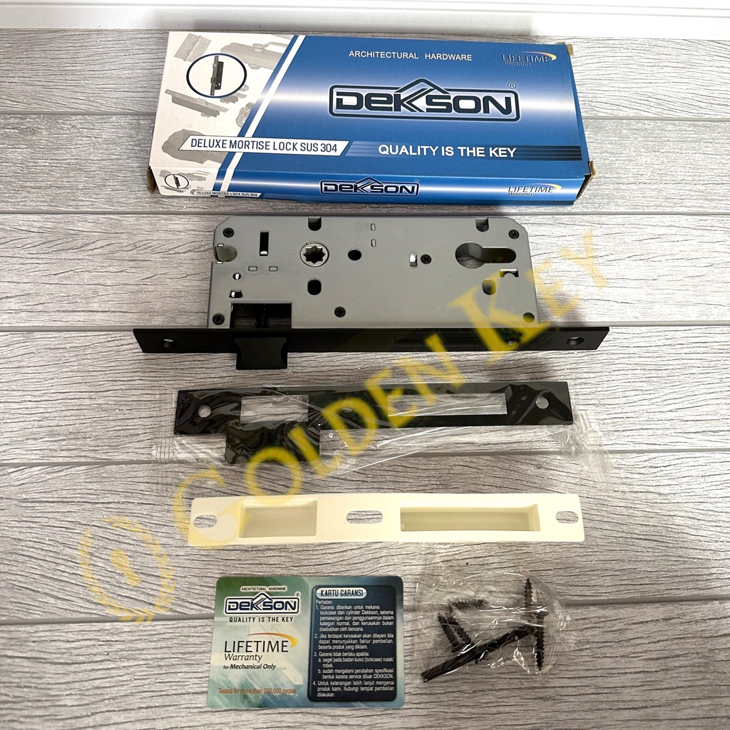 Mortise Lock Lockcase Dekson Dekkson MTS IL DL8585 DL 8585 Black Hitam Body Kunci Pintu Kayu Lidah