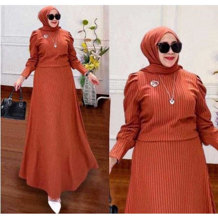 HIROMI ONE SET ROK / SETELAN KNIT / SET ROK JUMBO / SETELAN WANITA / BAJU WANITA / SETELAN KNIT