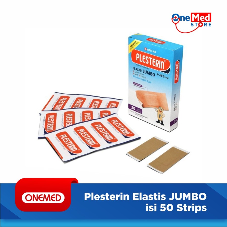 Plesterin First Aid Elastis Jumbo OneMed box isi 50 pcs OJ