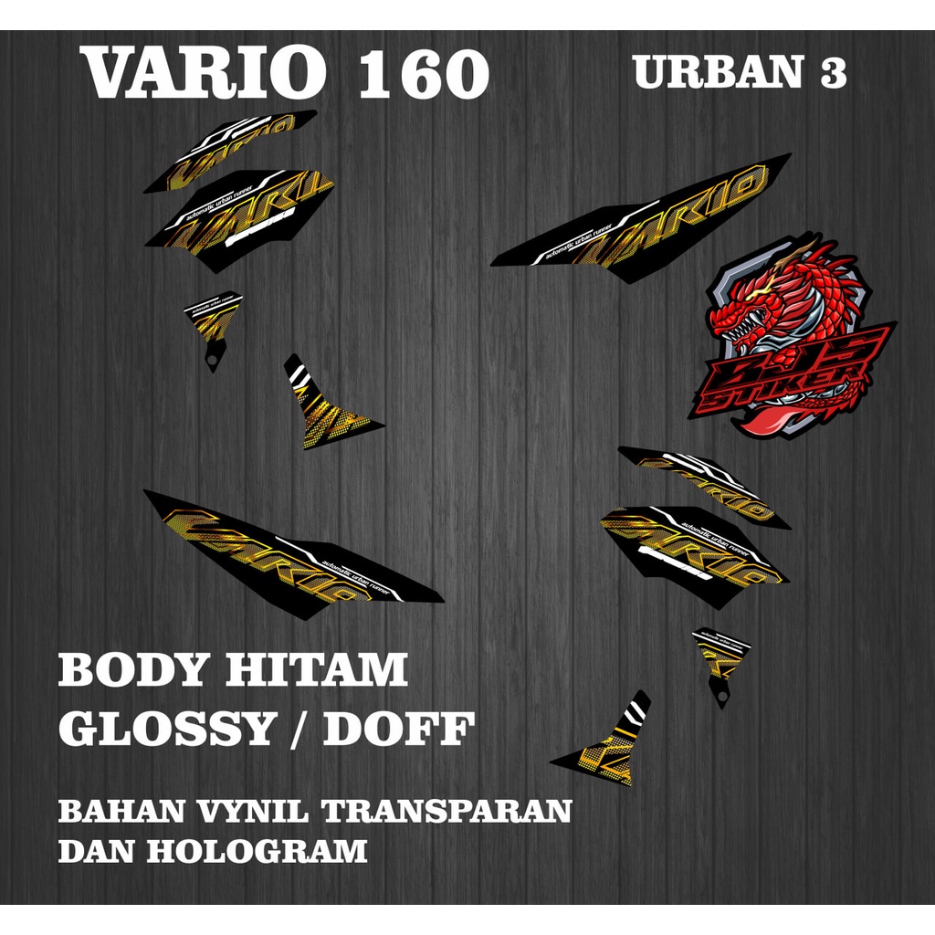 Striping vario 160 - Stiker Decal vario 160 2022 URBAN 3 HITAM