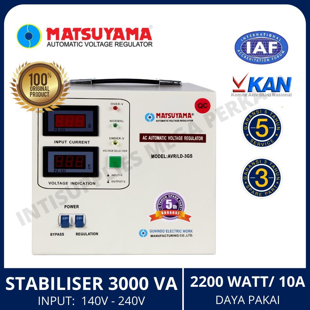 Stabilizer MATSUYAMA 3000 Watt Garansi 5 Tahun | 100% Ori | Stavolt Stabiliser Listrik 1 Phase 3 kVA