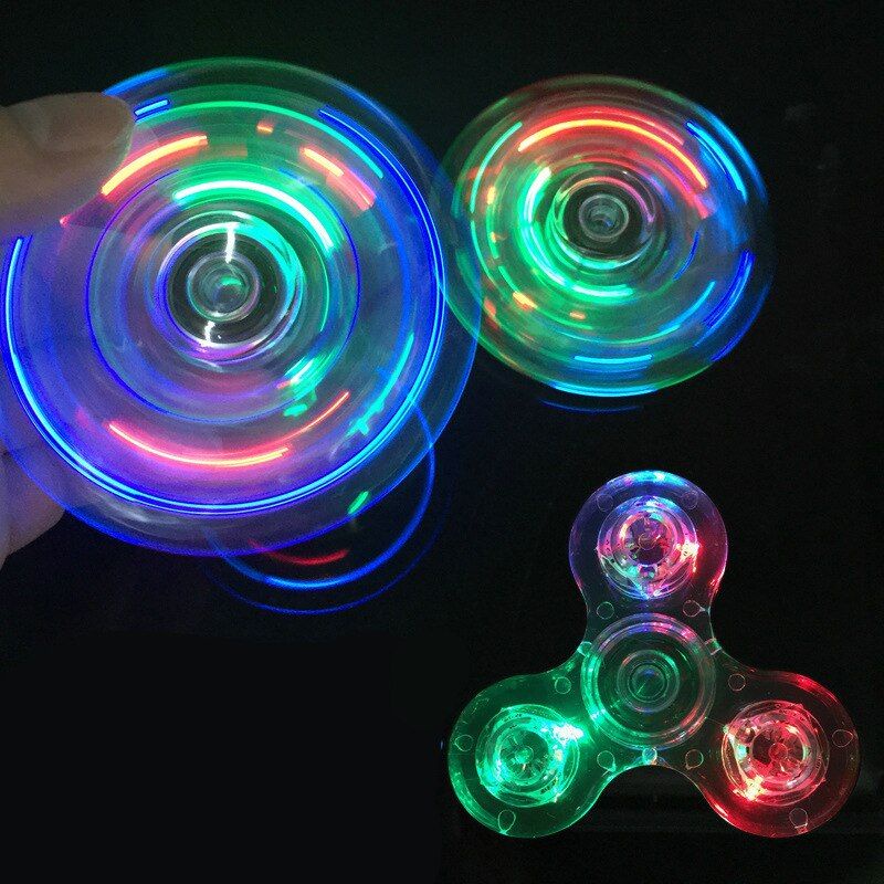 Mainan Fidget Spinner Led Fidget Hand Spinner dengan Lampu LED Untuk Mengurangi Stress