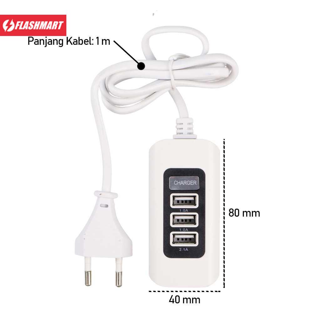 Flashmart Powstro USB Charger Hub 3 Port 5V 2A EU plug - C1