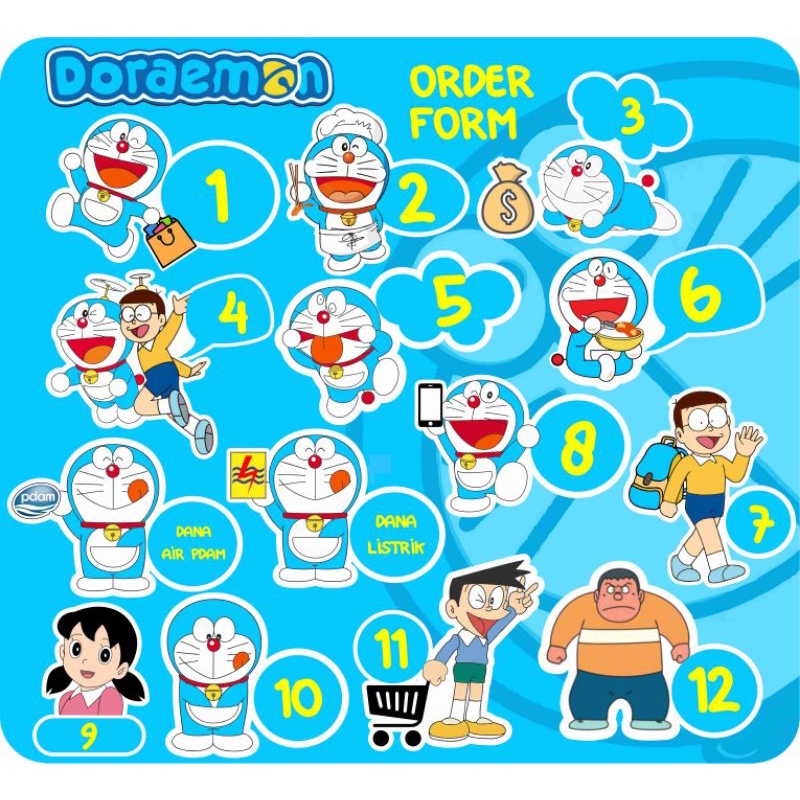 

Stiker label keuangan Doraemon Lucu Murah Aestetik vinil glosi