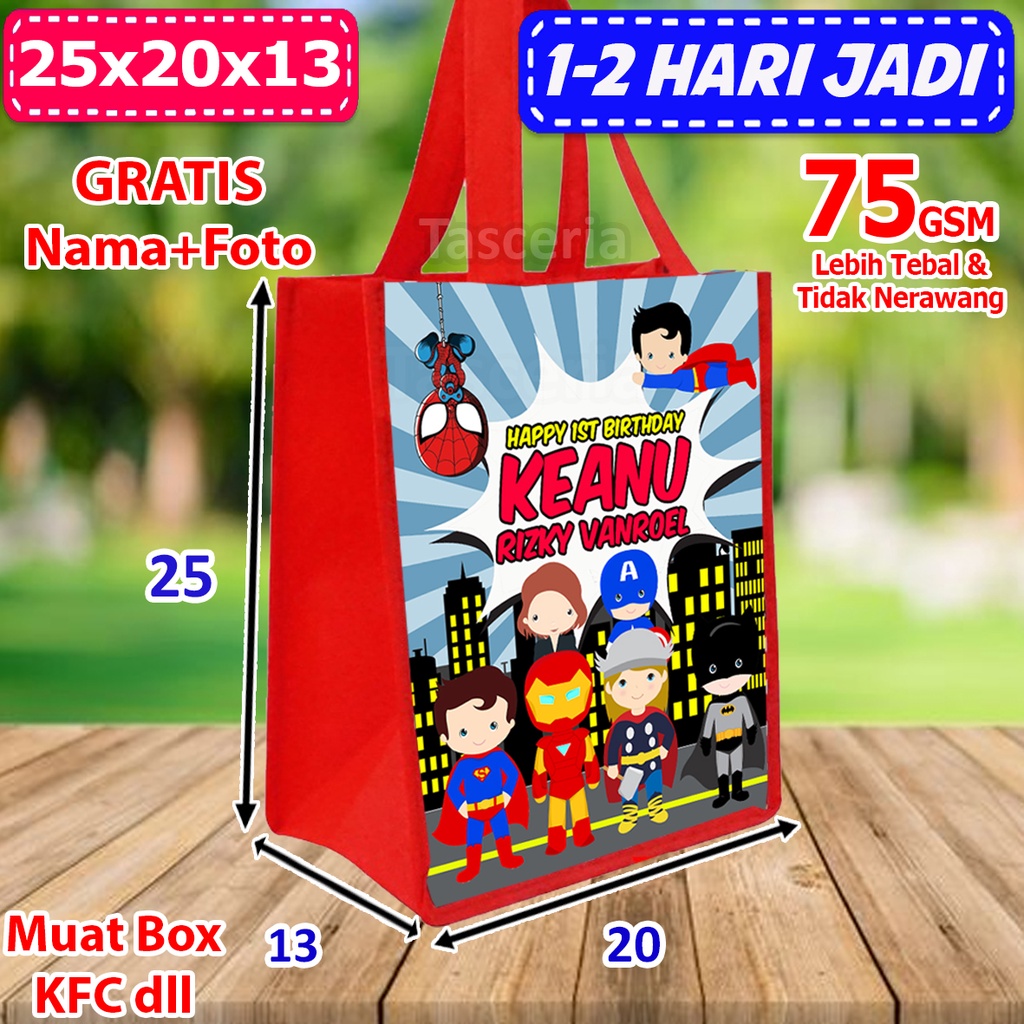 

Tas Ultah Anak Avenger Marvel 25 x 20 x 13