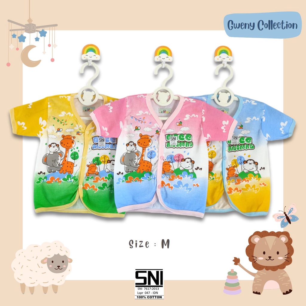 BAJU ATASAN BAYI UNISEX COTTON BAJU LENGAN PENDEK ANAK UNISEX KATUN (DKTP)