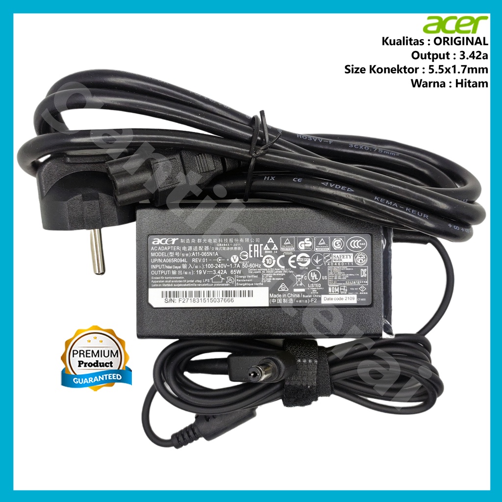 Charger Adaptor Cas Ori Acer Swift 3 SF314-54 SF314-52 19V~3.42A 65W