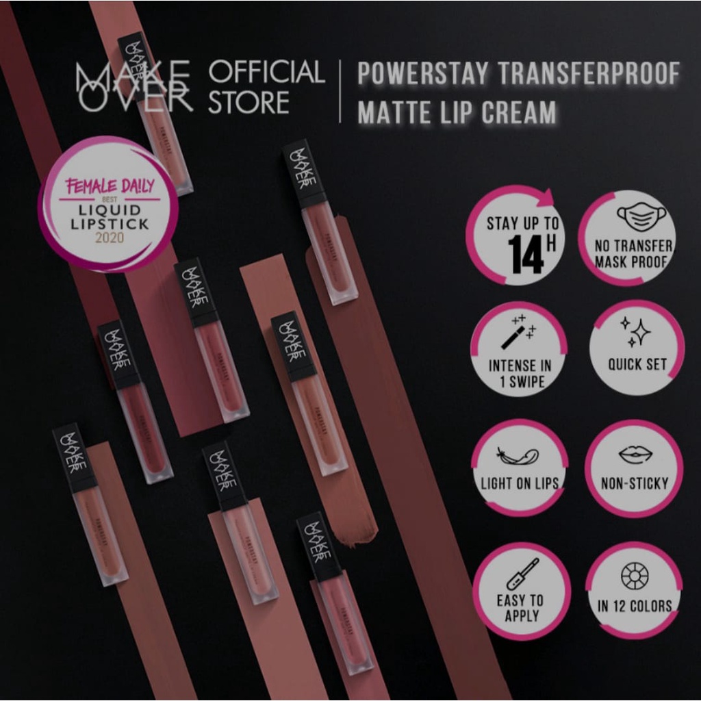 MAKE OVER POWERSTAY TRANSFERPROOF MATTE LIP CREAM 7 gr