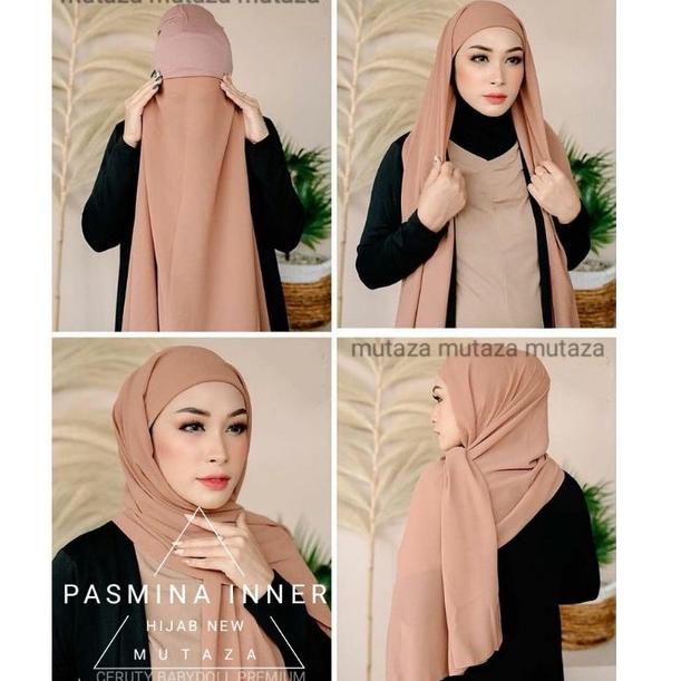 BEST RATING V33 MOKOZA-PASHMINA INNER 2IN1 PREMIUM BISA BOLAK-BALIK CERUTI BABYDOLL PREMIUM/PASHMINA