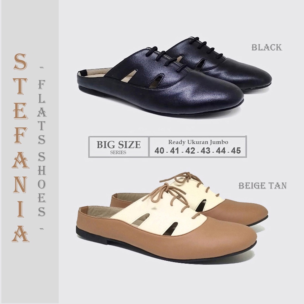 STEFANI X ZAGIB | Sepatu Sandal Wanita Strap Black Big Size / Sendal Bustong Cewek Classic Ukuran Besar 40-45