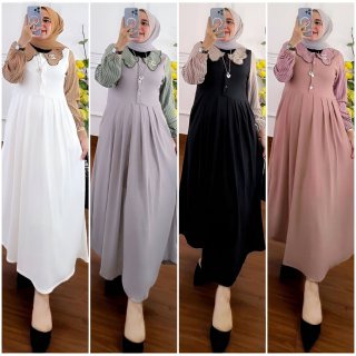 Gamis Wanita Fashion Kekinian Midi Dress Rayon Premium