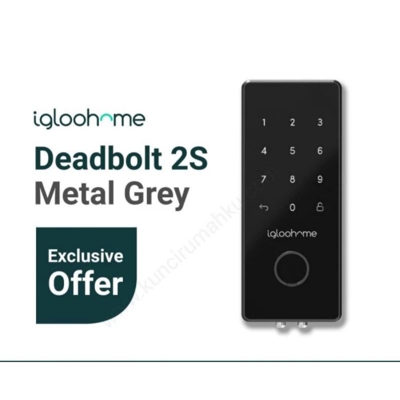(NEW) Igloohome Smart Deadbolt 2S Metal Grey - Smart Lock Kunci Rumah Digital