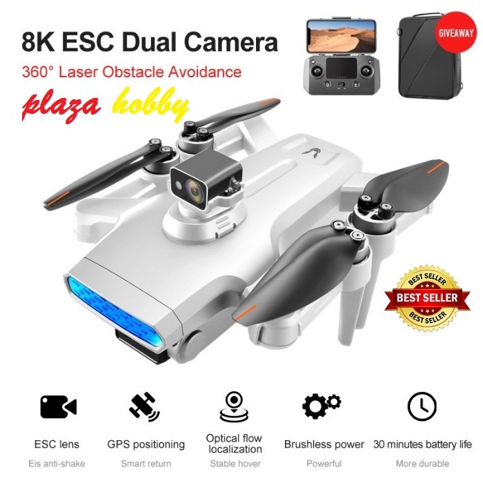 rc drone LU9 MAX 8K dual camera GPS brushless 5KM sensor anti tabrak