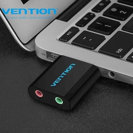 Vention Universal External USB 5.1 Channel Sound Card - Hitam VAB-S17-B