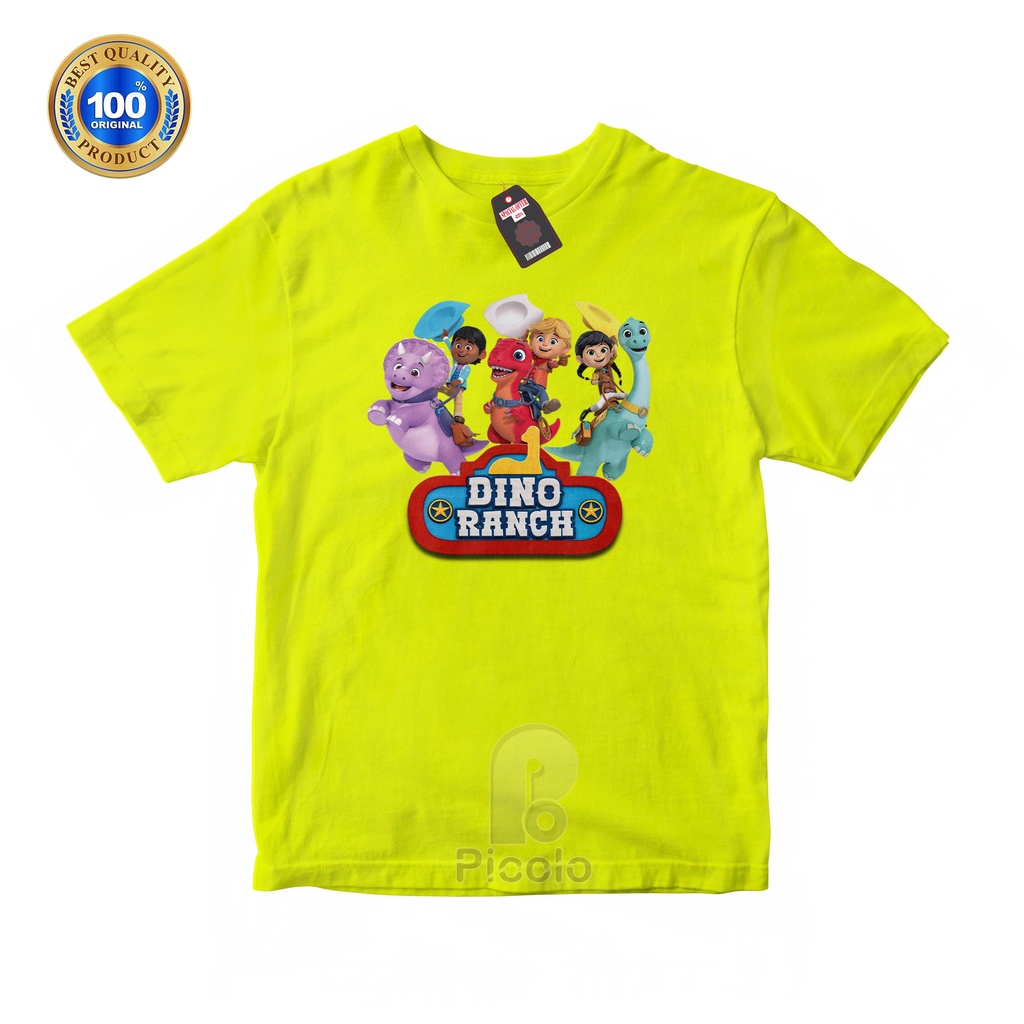 (FREE NAMA) BAJU KAOS ATASAN ANAK MOTIF KARTUN DINO RANCH UNISEX Bahan COTTUN