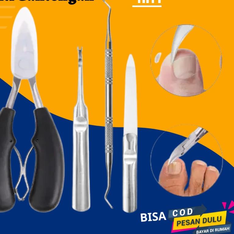 ✽ Kumplit Gunting Pemotong Kuku Jempol Kaki Miring Anti Cantengan Set / Alat Potong Kuku cantengan 4