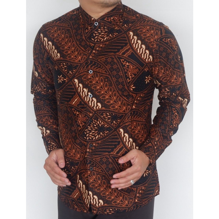 Baju Batik Pria Slimfit Kemeja Lengan Panjang Hem Slim Fit LBL 2024