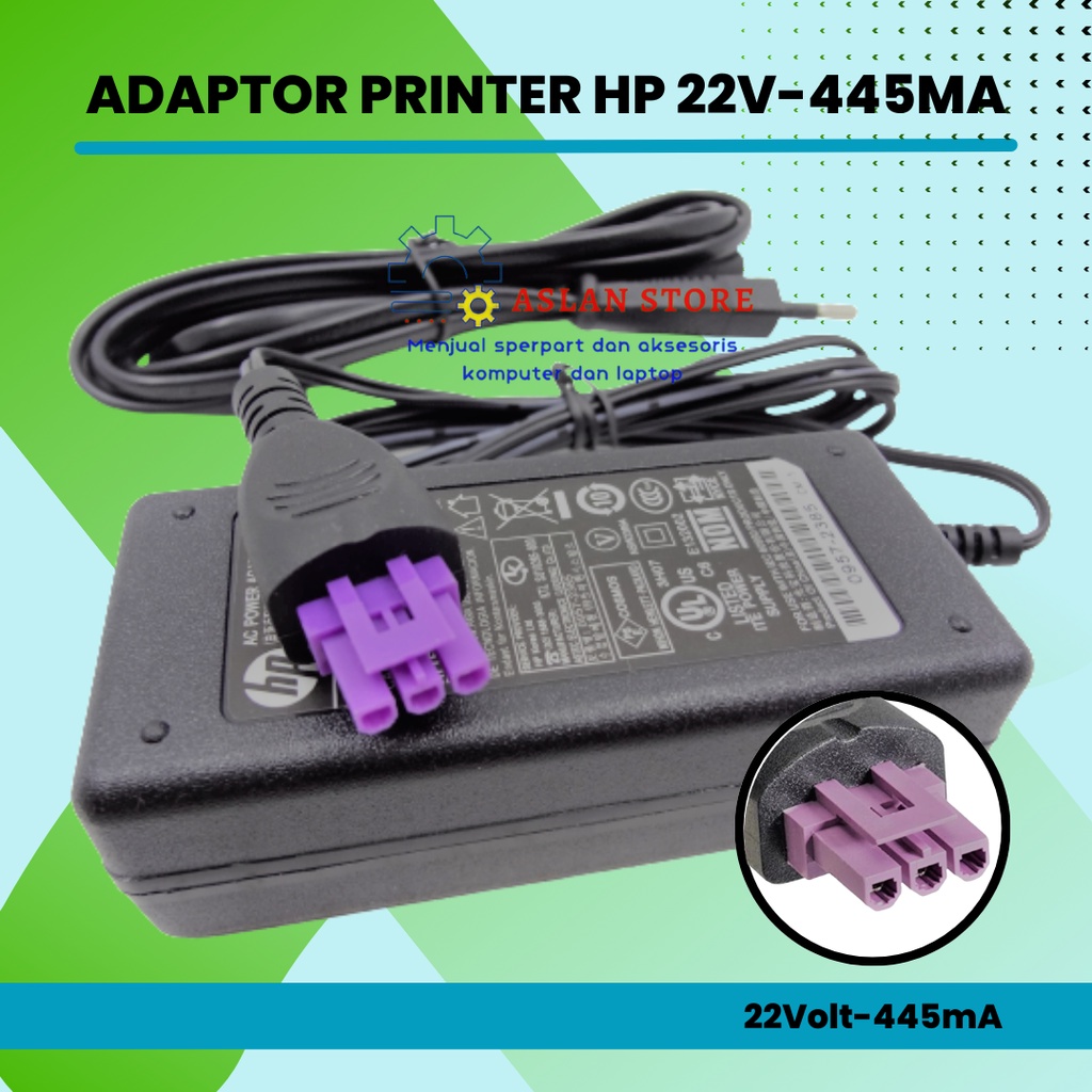 Adaptor Printer HP Deskjet 1010 1510 1515 2540 2640 22V 445MA Original