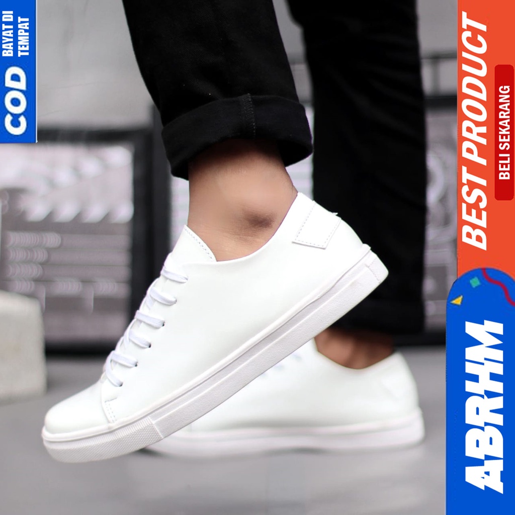 Sepatu Sneakers Pria Casual Hitam Kerja Abraham Dizon