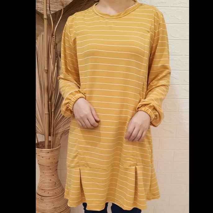 TUNIK BUSUI BUKAAN KANAN KIRI LENGAN PANJANG BAHAN BABYTERRY SALUR