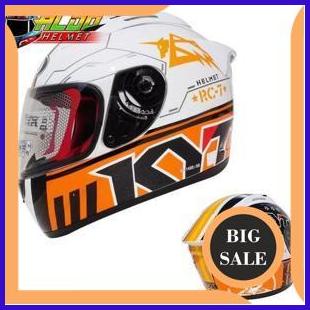 perkakas KYT RC SEVEN FULL FACE HELM KYT RC7 KYT RC 7 11 WHITE BLACK ORANGE 140ZZ3