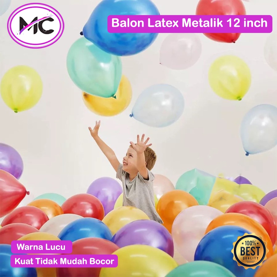 Balon Latex Metalik 21 inch Ballon Tebal Bisa DIisi Helium Baloon Dekoreasi Ulang Tahun Birthday Party Ballon Metalic Warna Warni