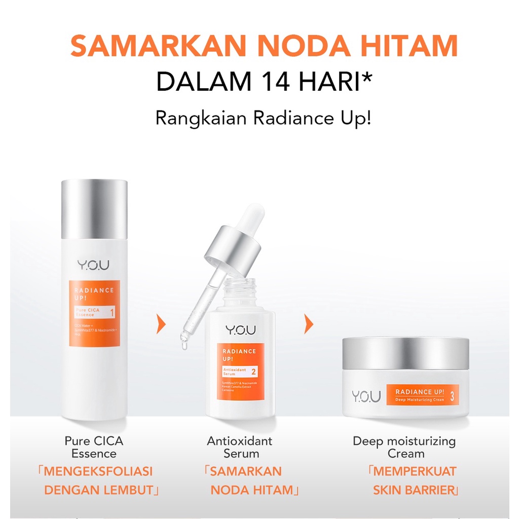[BPOM][100%ORI&amp;READY]Radiance Up! Pure CICA Essence  Y.O.U Radiance Up! Pure CICA Essence diperkaya dengan kandungan Symwhite 377