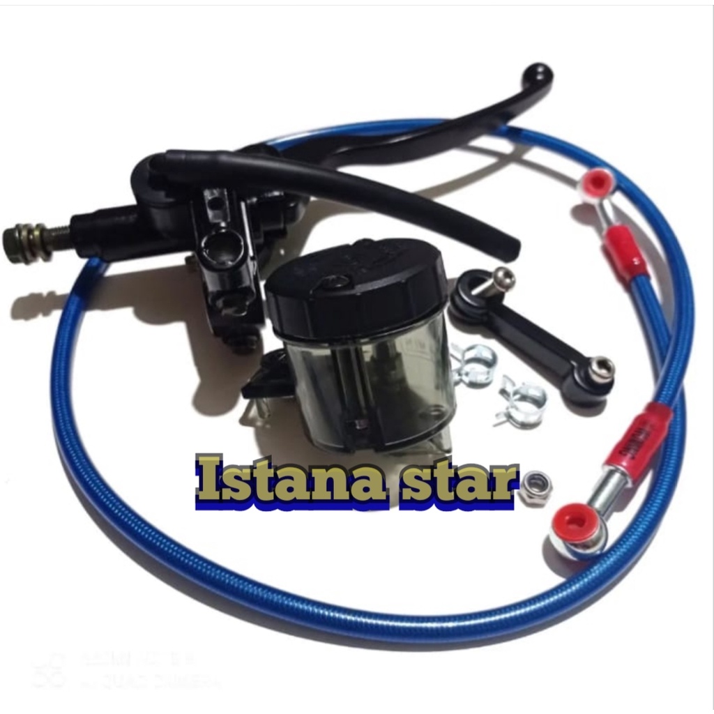 MASTER REM KANAN TABUNG SMOKE UNIVERSAL ASSY SEMUA MOTOR BIG SALE PROMO PLUS SELANG REM 90 CM