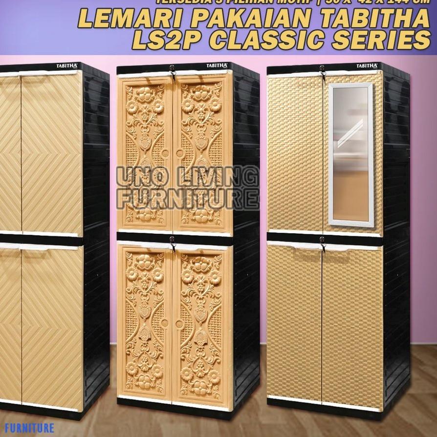 ➽ LEMARI PAKAIAN PLASTIK LEMARI TABITHA MINI JEPARA FULL KUNCI LEMARI 4 SUSUN 2 PINTU TABITHA LS2P ➦