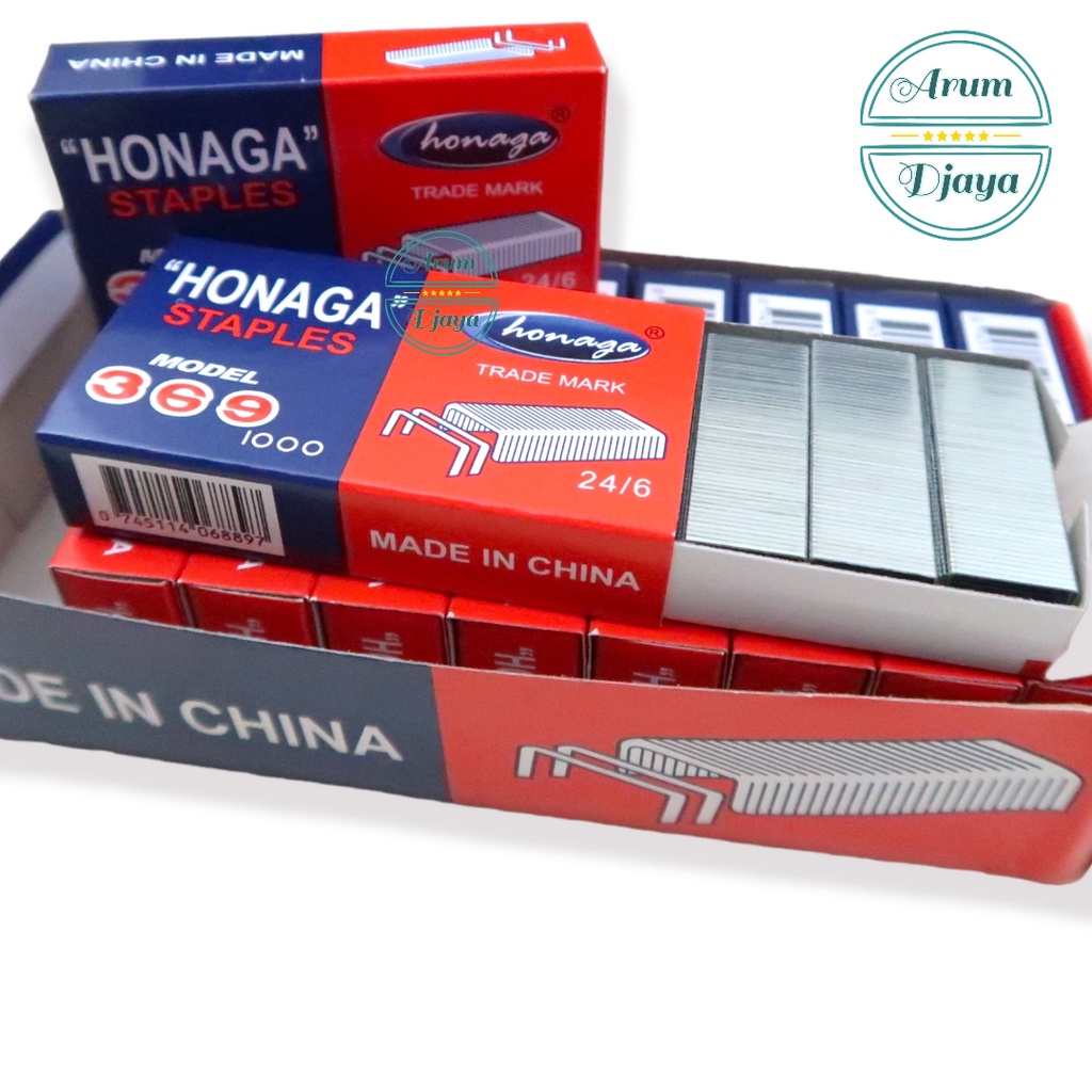 

Isi Staples Paku Tembak Stapler Refill Stapler Jepretan Besar No.369 Honaga 24/6 (isi 10 pak/1000pcs)