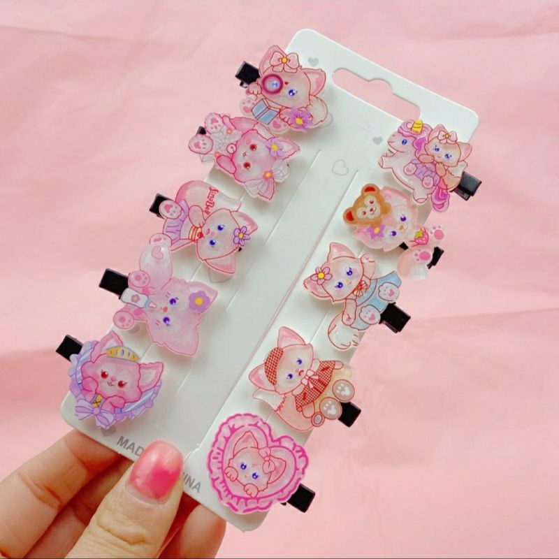 10in1 Jepit Rambut Anak Korean Hairpin Girl Sanrio Kitty Princess Cinnamoroll Lucu Rainbow Flower Candy Twinkle Little Star Aksesoris Hiasan Pita Rambut Perempuan