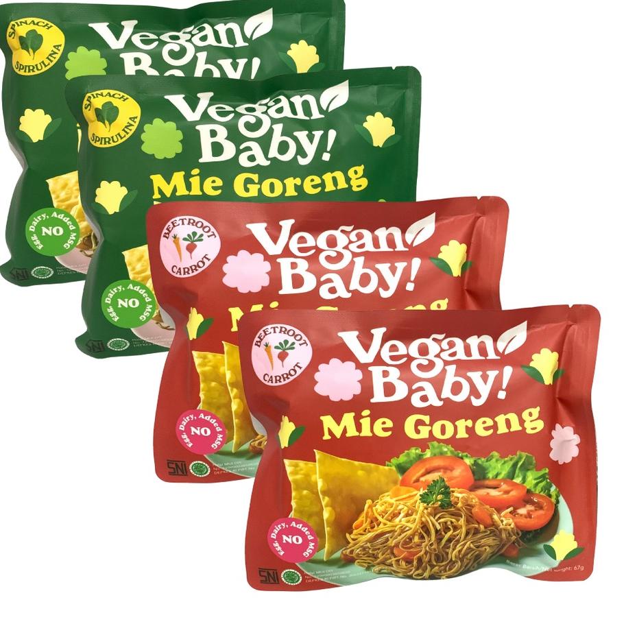 

➷ Vegan Baby mie goreng mix bayam spirulina dan wortel bit 4pcs ☇