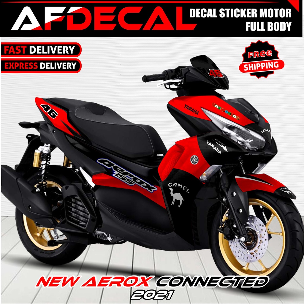 DECAL STIKER MOTOR AEROX NEW 155 CONNECTED 2021 FULLBODY - MOTIF CAMEL RACING CUSTOM KEREN
