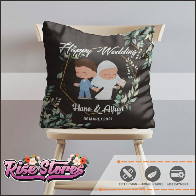 Bantal custom foto / Bantal kado / Bantal wedding / bantal full print / bantal wedding 3