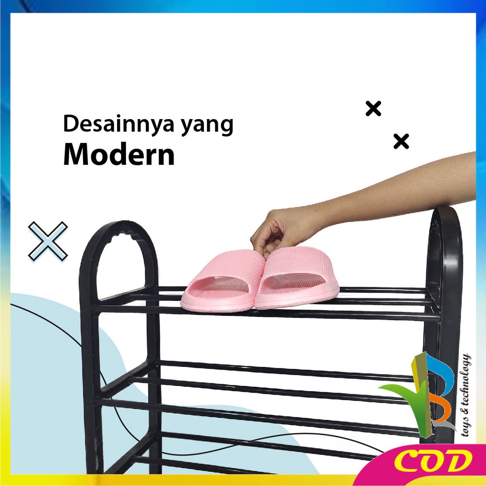 RB-C807 Rak Sepatu Sandal 4 Tingkat Penyimpanan Multifungsi Bahan Plastik / Rak Susun Portable Tempat Sepatu Home Organizer Shoe Rack