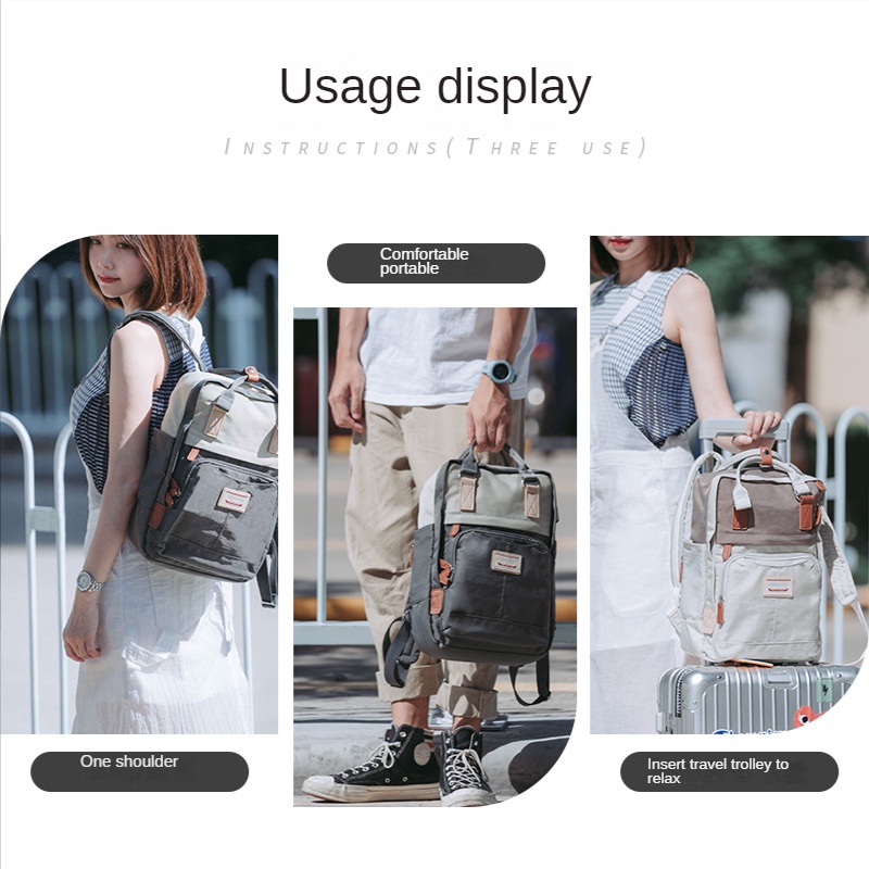 SmallLee Macaroon Classic Backpack  tas ransel pekerjaan kasual