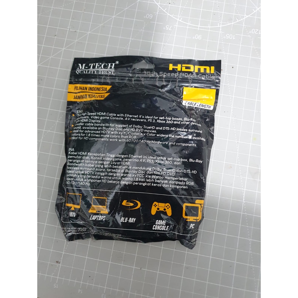 Kabel HDMI 5M Flat M-Tech kualitas bagus