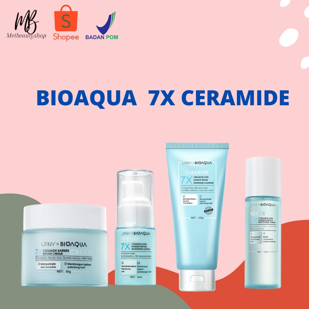 BIOAQUA 7X Ceramide Skin Barrier Repair Moisture | Toner 120ml | Serum Lotion 30ml | Cream 50g | Cleanser Facial Foam