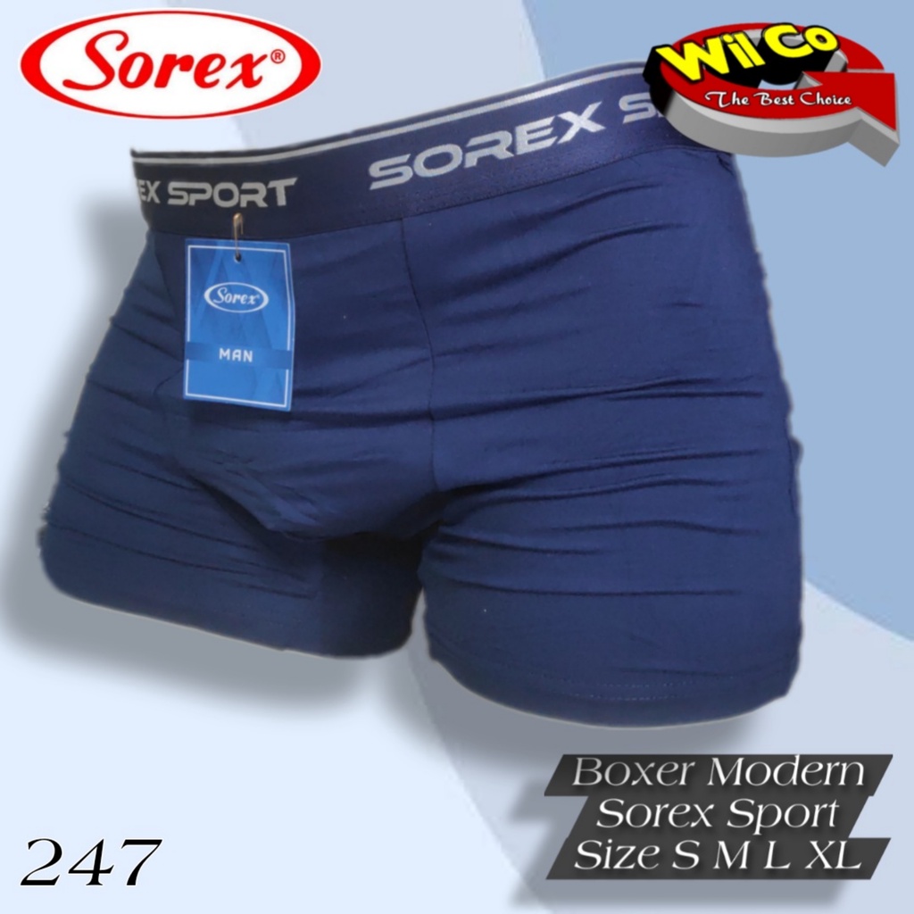 K247D - (DIJUAL PER 1 BOX ISI 2 Pcs) CELANA DALAM BOXER PRIA SOREX SIZE S - XL